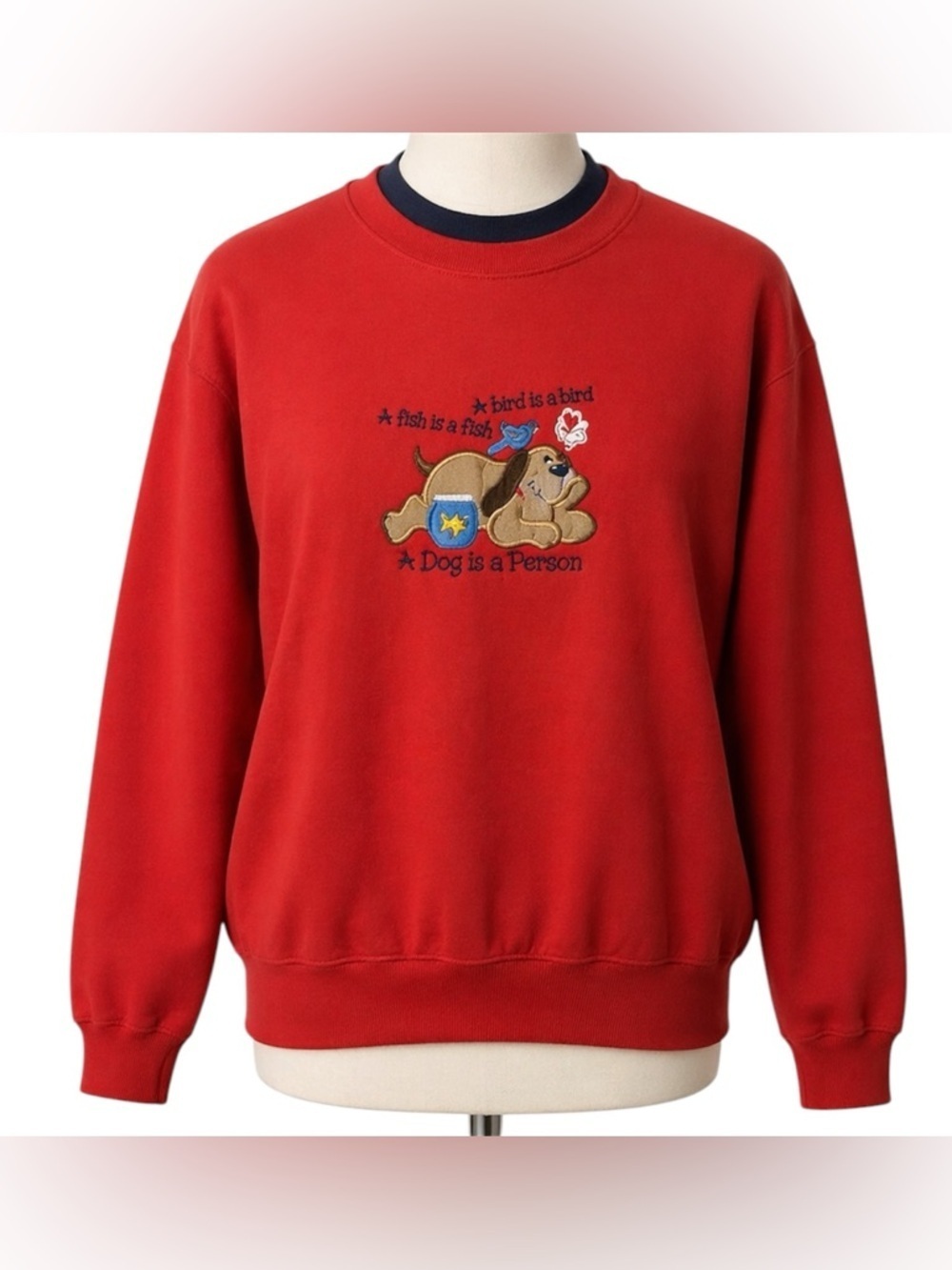 M&C Vintage Sweatshirt Size large A dog is a person “